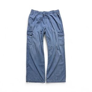 Sanctuary Light Blue Wide-Leg Cargo Jeans